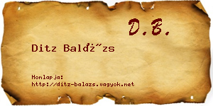 Ditz Balázs névjegykártya