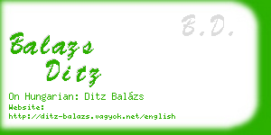 balazs ditz business card
